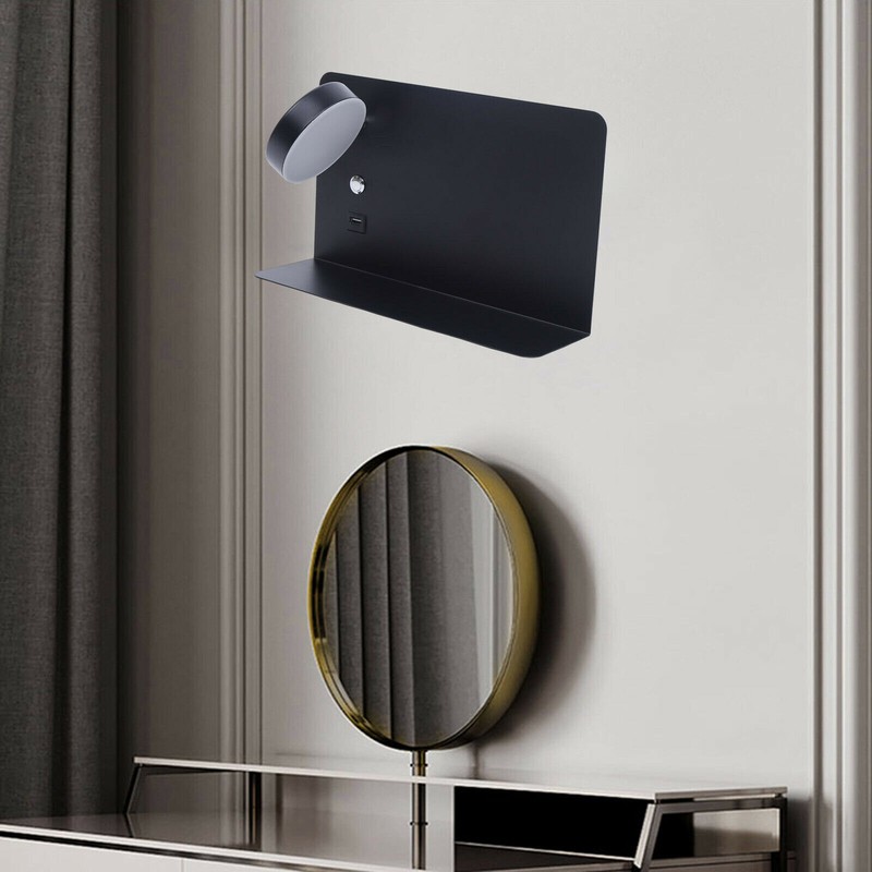 Heimdal 1 - Light Dimmable Black Flush Mounted Sconce