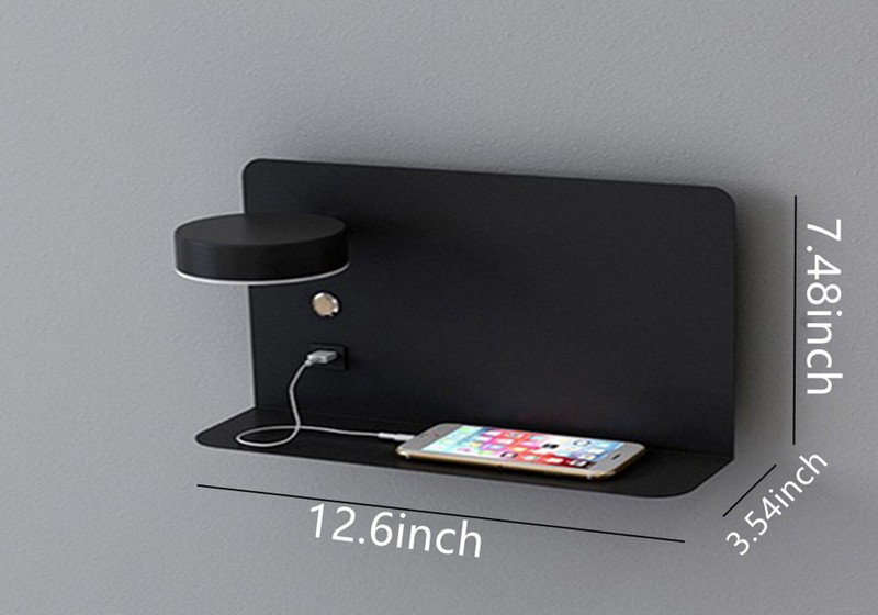 Heimdal 1 - Light Dimmable Black Flush Mounted Sconce