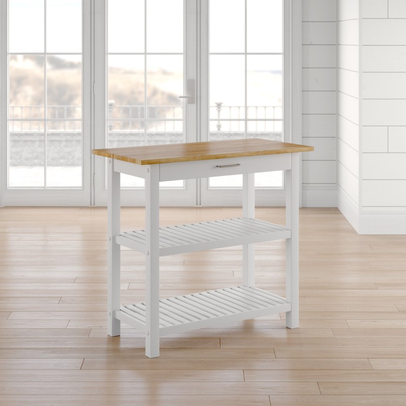 Herriott 40'' Wide Prep Table with Solid Wood Top