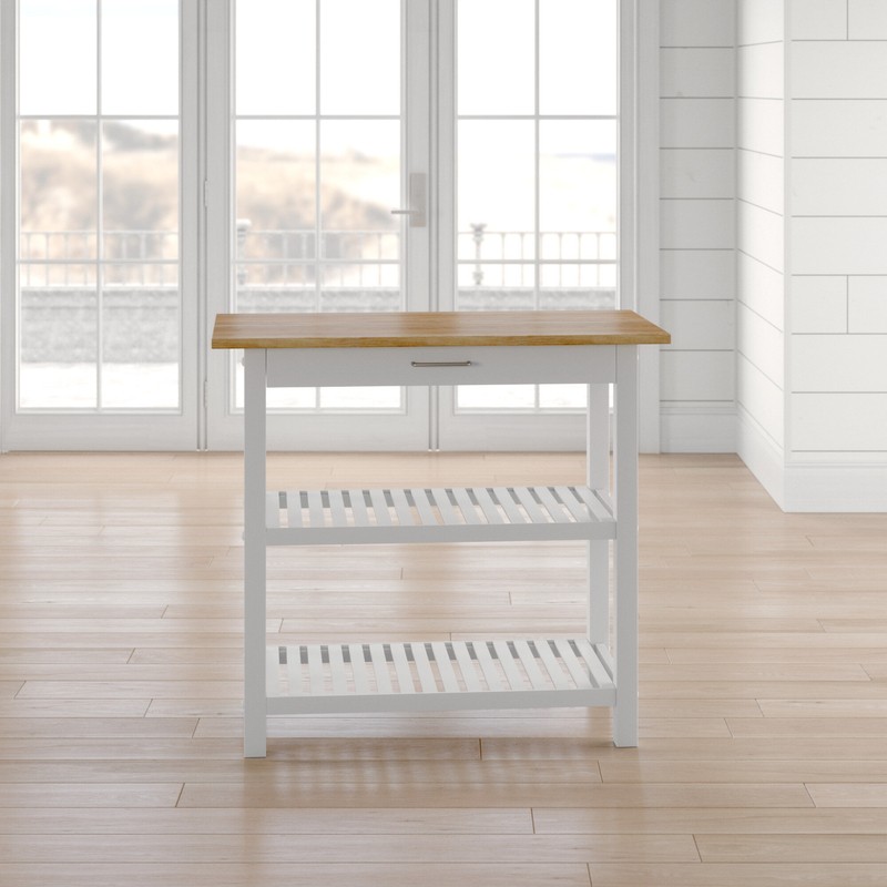 Herriott 40'' Wide Prep Table with Solid Wood Top