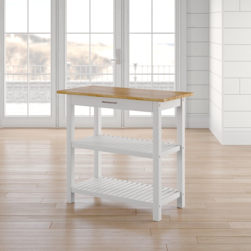 Herriott 40'' Wide Prep Table with Solid Wood Top