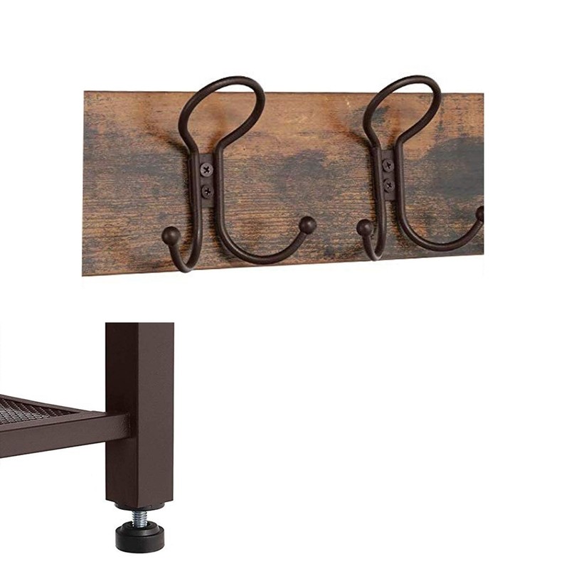 Hervey 31.5'' Wide Freestanding Coat Rack with Storage in Brown/Black