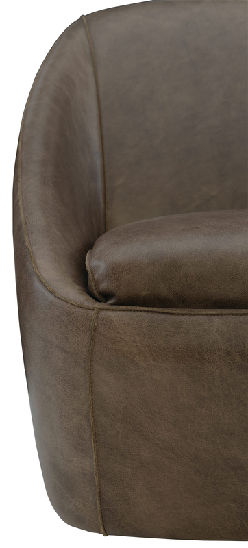 Highland Park 29'' Wide Genuine Leather Top Grain Leather Swivel Lounge Chair