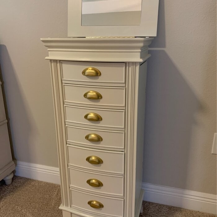Hillesden 16.25'' Wide Hand Painted Jewelry Armoire with Mirror