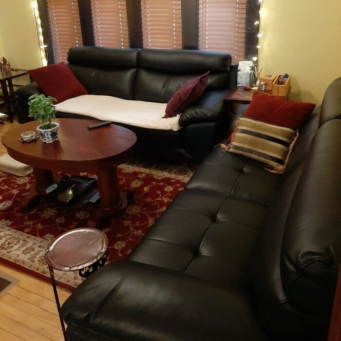Holborn 86'' Genuine Leather Pillow Top Arm Sofa