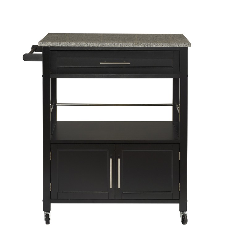 Houchin 30'' Wide Rolling Kitchen Cart with Granite Top