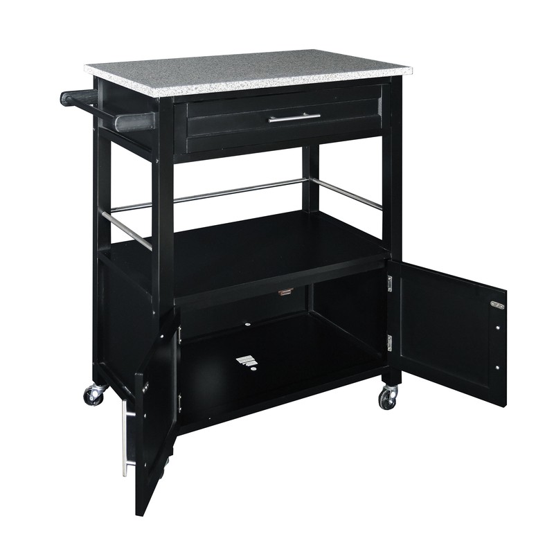 Houchin 30'' Wide Rolling Kitchen Cart with Granite Top