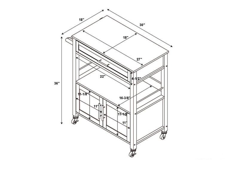 Houchin 30'' Wide Rolling Kitchen Cart with Granite Top