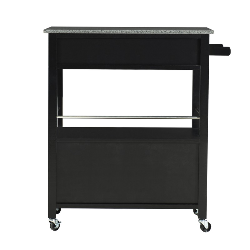 Houchin 30'' Wide Rolling Kitchen Cart with Granite Top