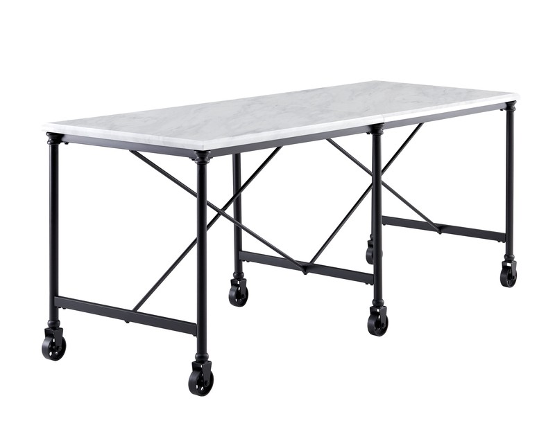 Housman 70'' Wide Rolling Prep Table with Marble Top