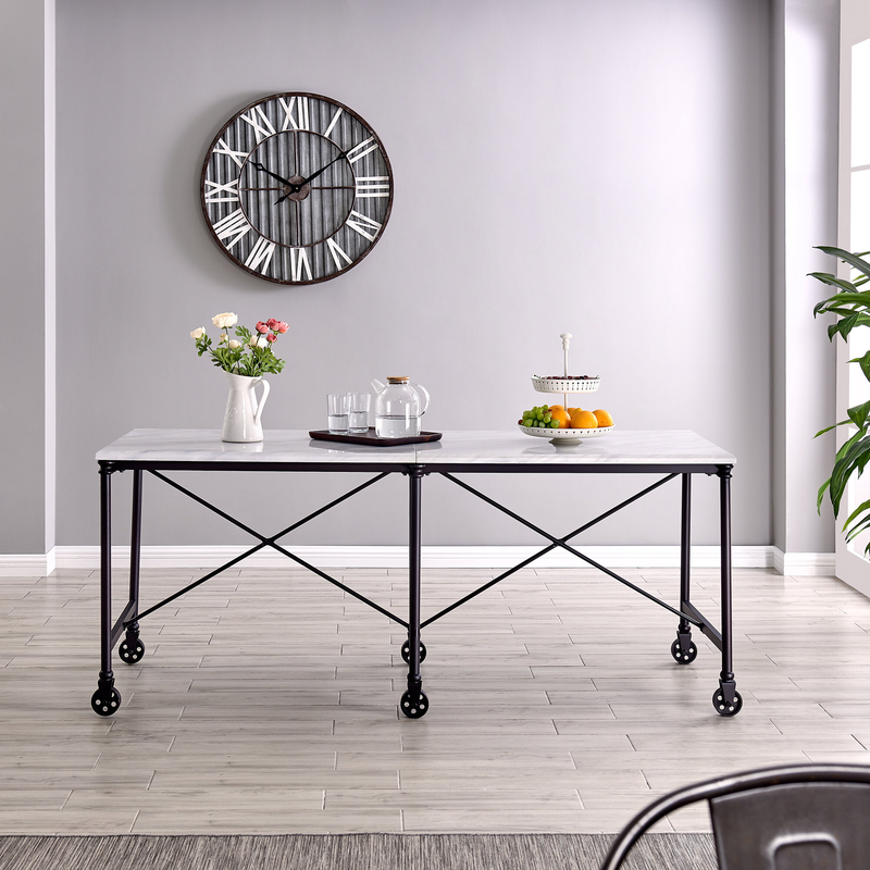 Housman 70'' Wide Rolling Prep Table with Marble Top