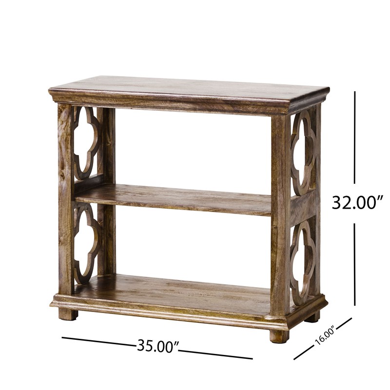 Hoye 32'' H x 35'' W Solid Wood Etagere Bookcase