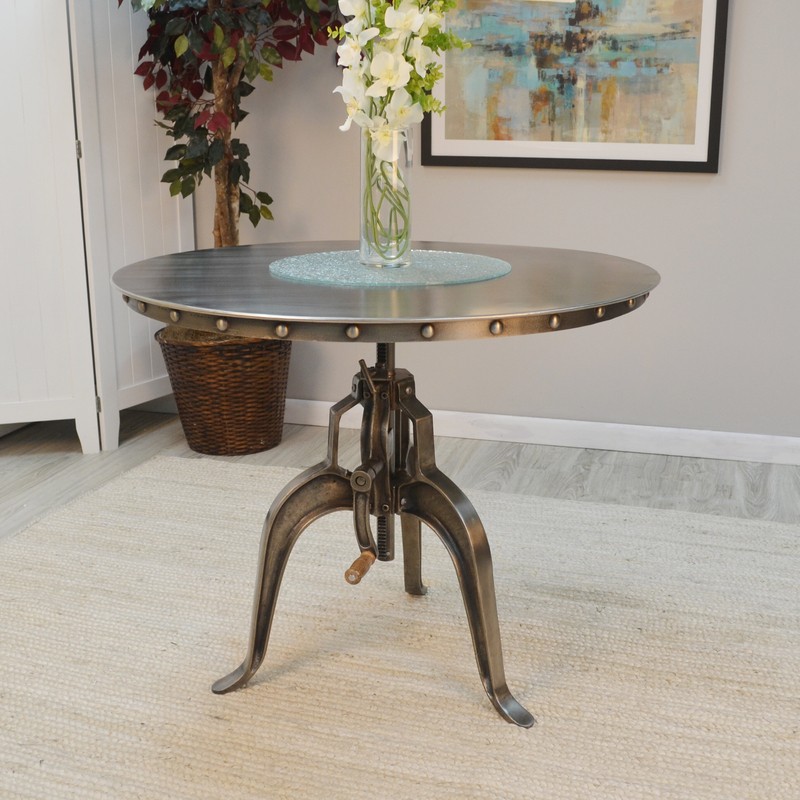 Hoyer 36'' Steel Iron Pedestal Dining Table