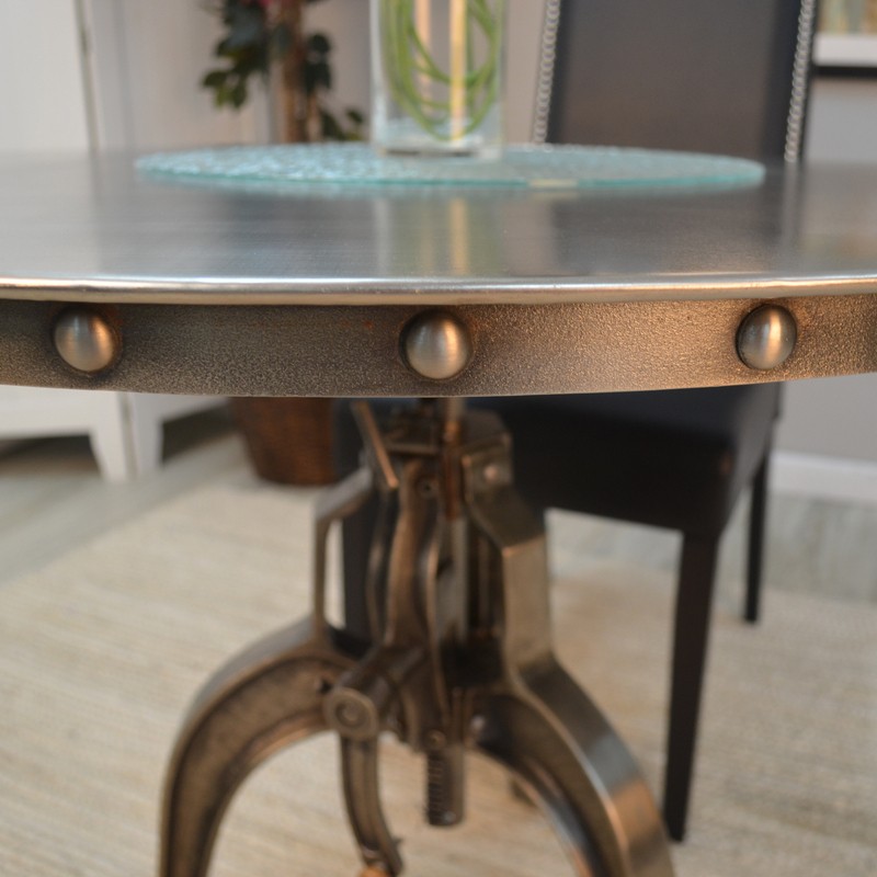 Hoyer 36'' Steel Iron Pedestal Dining Table