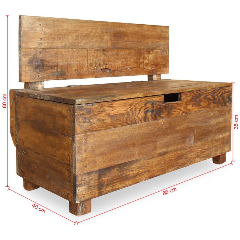 Hugh Wood Flip Top Storage Bench