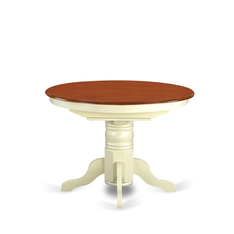 Huse Butterfly Leaf Solid Wood Pedestal Dining Table