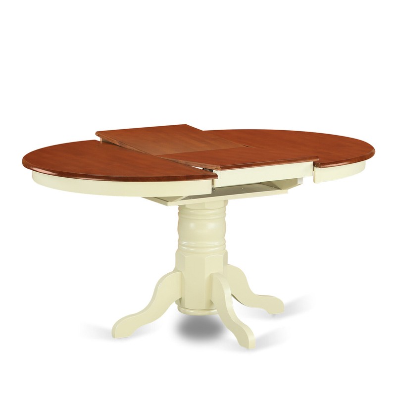 Huse Butterfly Leaf Solid Wood Pedestal Dining Table