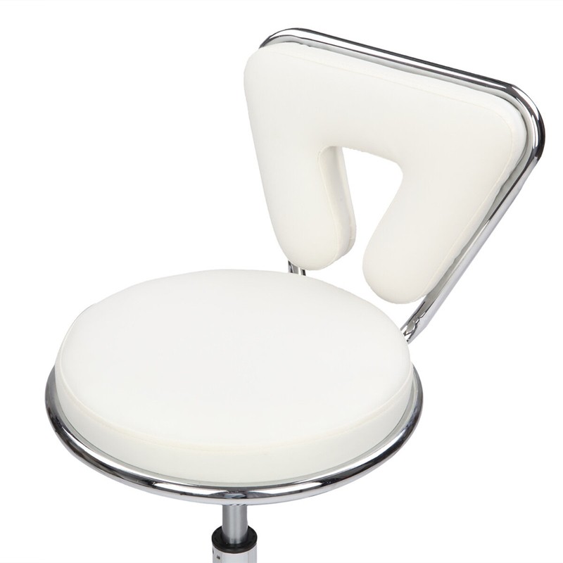 Hydraulic Rolling Swivel Salon Stool Chair Height Adjustable Home Spa Massage Manicure Facial Stool With Backrest And Wheels