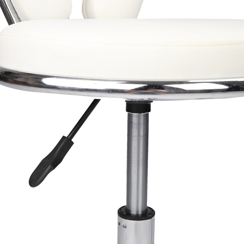 Hydraulic Rolling Swivel Salon Stool Chair Height Adjustable Home Spa Massage Manicure Facial Stool With Backrest And Wheels