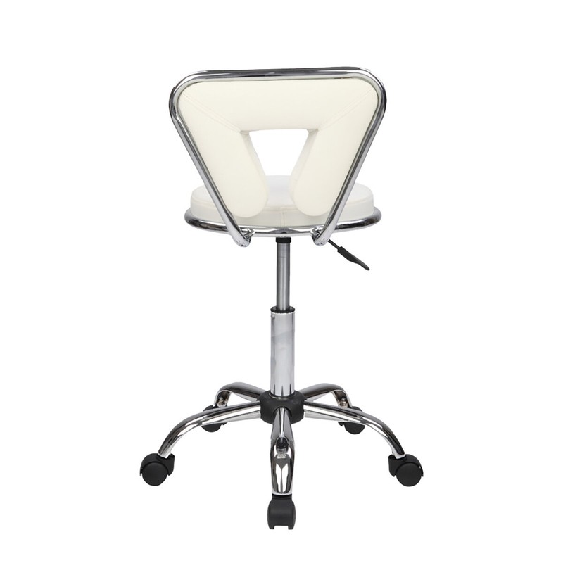 Hydraulic Rolling Swivel Salon Stool Chair Height Adjustable Home Spa Massage Manicure Facial Stool With Backrest And Wheels
