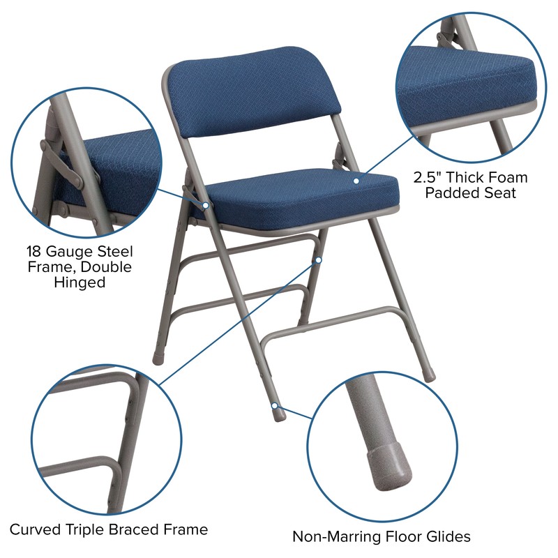 Inbox Zero Fabric Banquet Folding Chair Set of 2