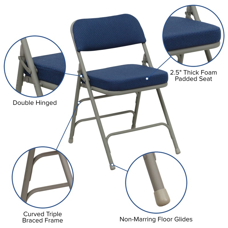 Inbox Zero Fabric Banquet Folding Chair Set of 2