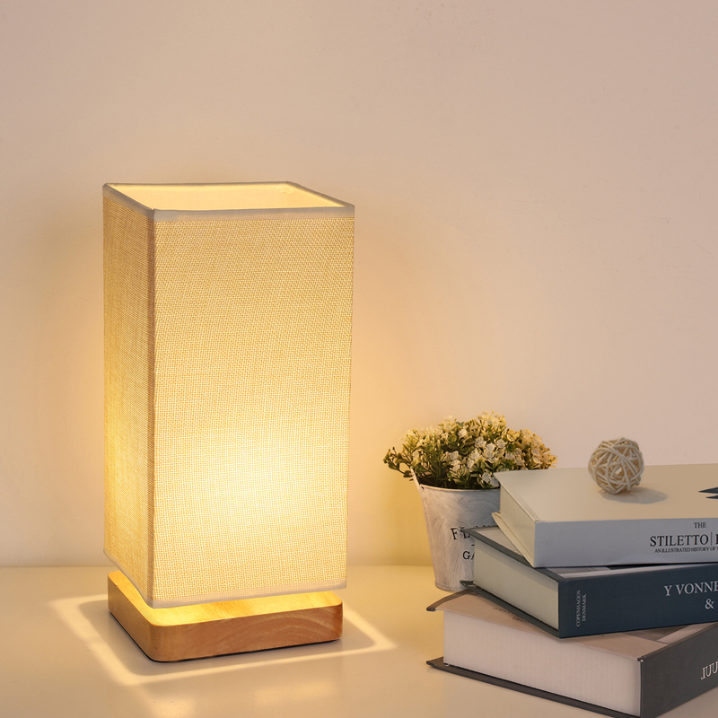 USB Table Lamp Wooden LED Night Light Japanese Zen Style Cylinder Shaped Lamp 