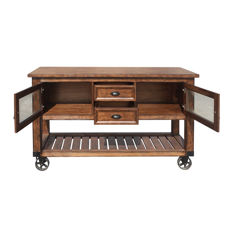 Jayesh 58'' Wide Rolling Kitchen Cart