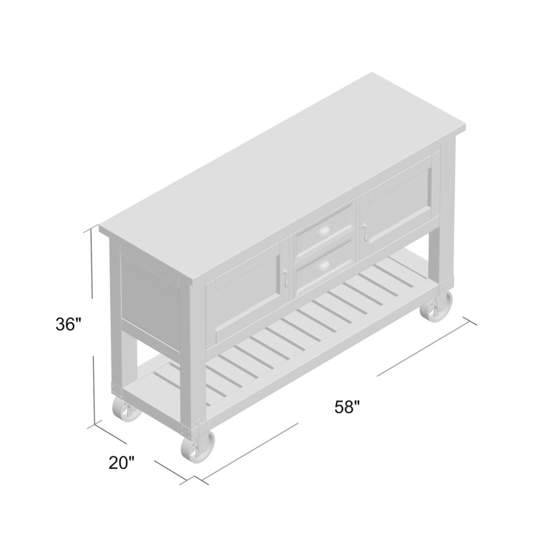 Jayesh 58'' Wide Rolling Kitchen Cart