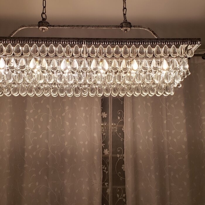 Jenna 6 - Light Unique / Statement Square / Rectangle Chandelier