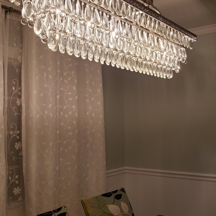 Jenna 6 - Light Unique / Statement Square / Rectangle Chandelier