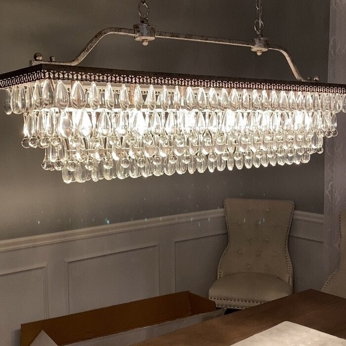 Jenna 6 - Light Unique / Statement Square / Rectangle Chandelier