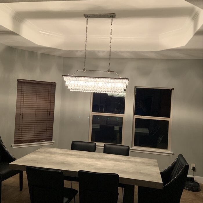 Jenna 6 - Light Unique / Statement Square / Rectangle Chandelier