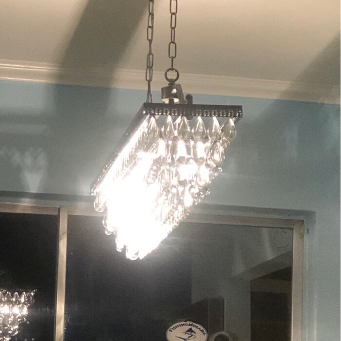 Jenna 6 - Light Unique / Statement Square / Rectangle Chandelier