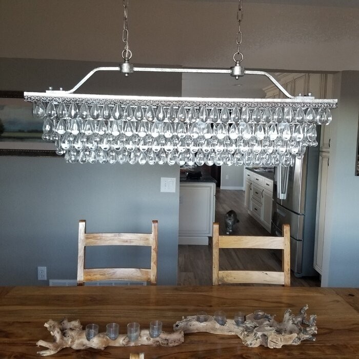 Jenna 6 - Light Unique / Statement Square / Rectangle Chandelier