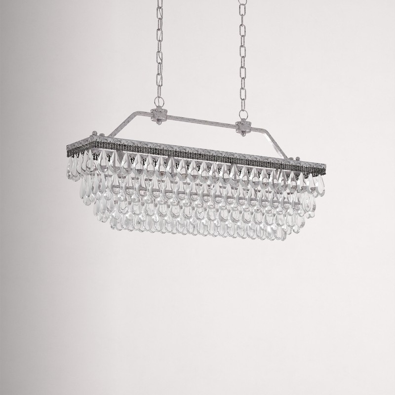 Jenna 6 - Light Unique / Statement Square / Rectangle Chandelier