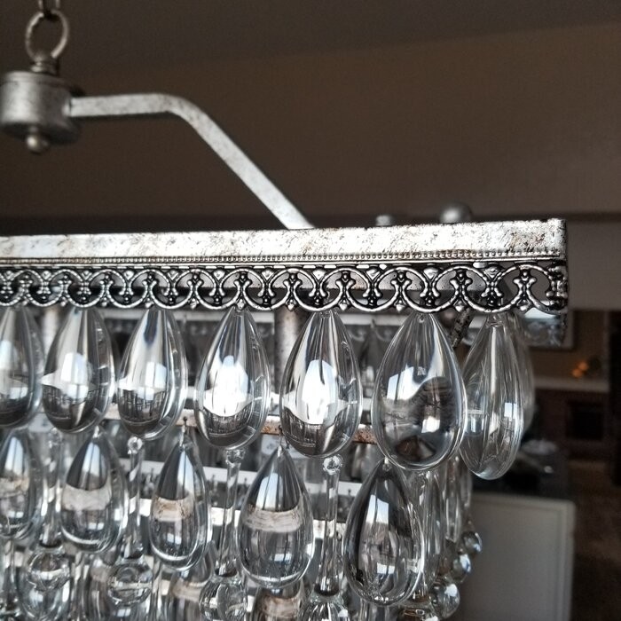 Jenna 6 - Light Unique / Statement Square / Rectangle Chandelier