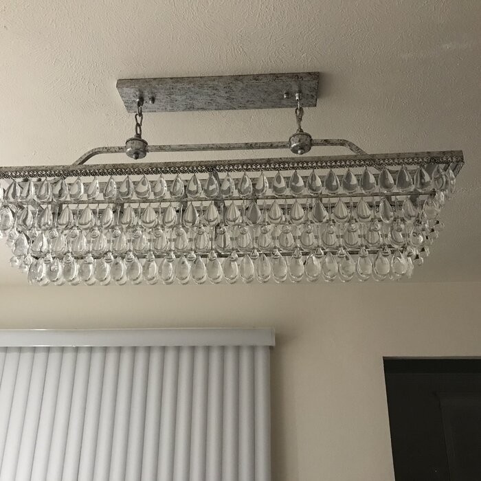 Jenna 6 - Light Unique / Statement Square / Rectangle Chandelier