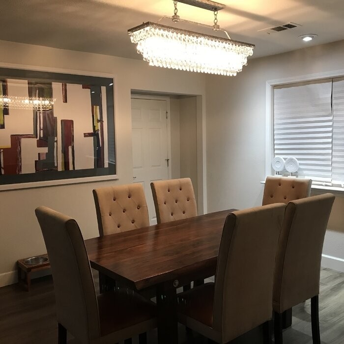 Jenna 6 - Light Unique / Statement Square / Rectangle Chandelier