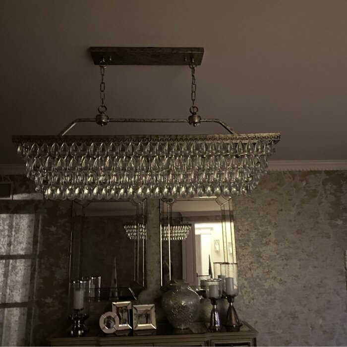 Jenna 6 - Light Unique / Statement Square / Rectangle Chandelier