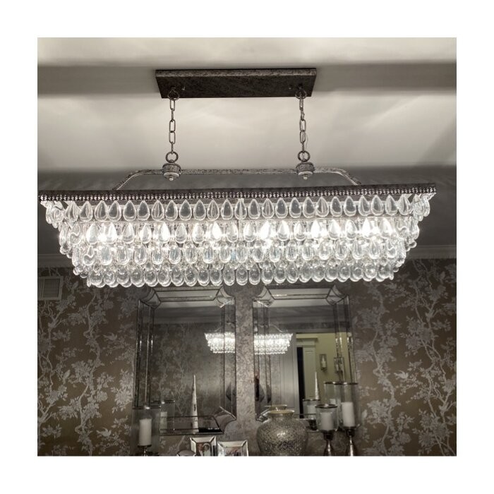 Jenna 6 - Light Unique / Statement Square / Rectangle Chandelier