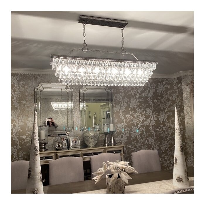 Jenna 6 - Light Unique / Statement Square / Rectangle Chandelier