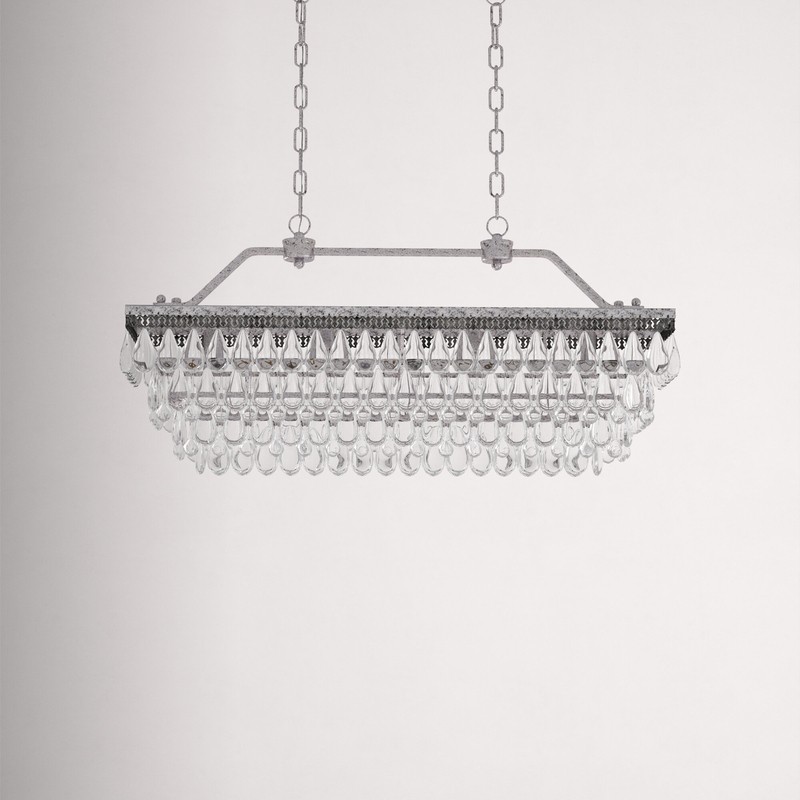 Jenna 6 - Light Unique / Statement Square / Rectangle Chandelier