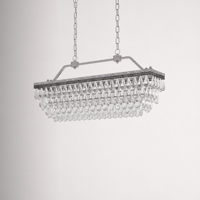 Jenna 6 - Light Unique / Statement Square / Rectangle Chandelier