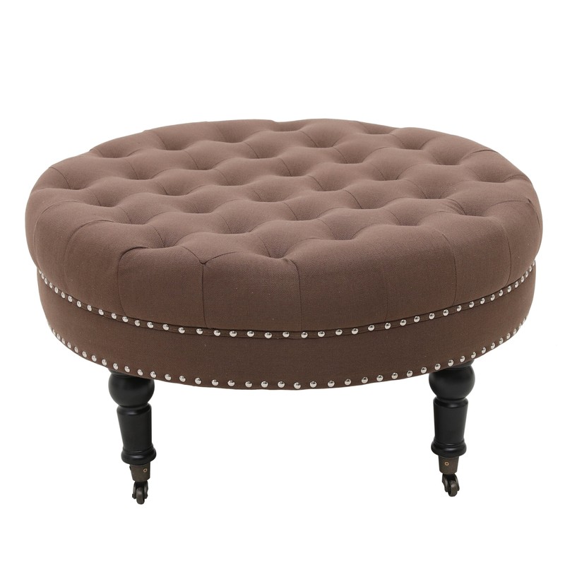 Jordin 34'' Wide Tufted Round Cocktail Ottoman