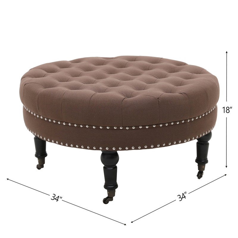 Jordin 34'' Wide Tufted Round Cocktail Ottoman