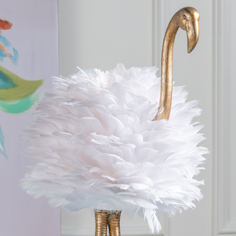 flamingo feather lamp