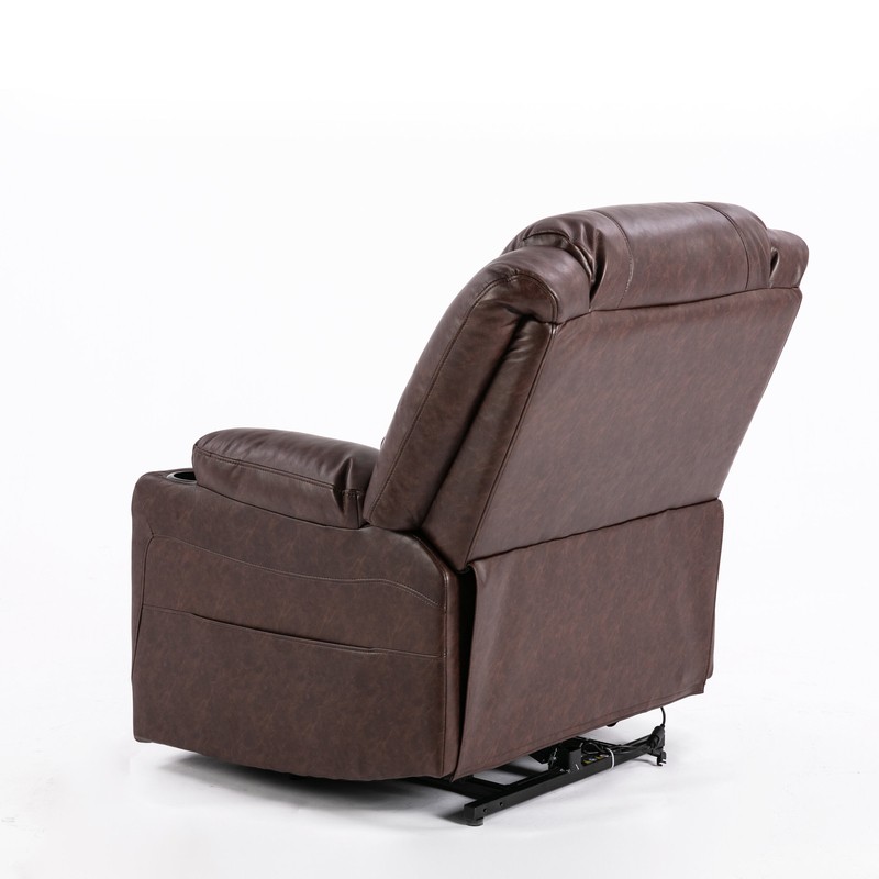 Kanajah 35.5'' Wide Faux Leather Power Lift Assist Recliner with Massager