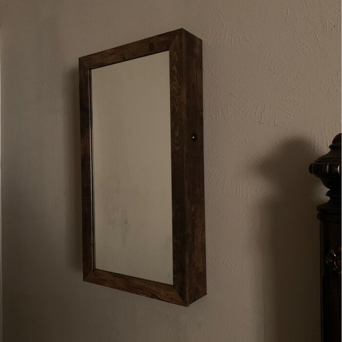 Karmakar 14.6'' Wide Wall Mounted Jewelry Armoire with Mirror
