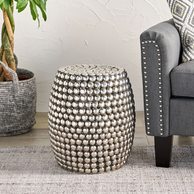 Karol 17.5'' Tall Iron Drum End Table